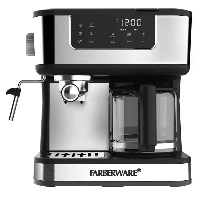 10-Cup Coffee and Espresso Maker - Black Stainless Finish