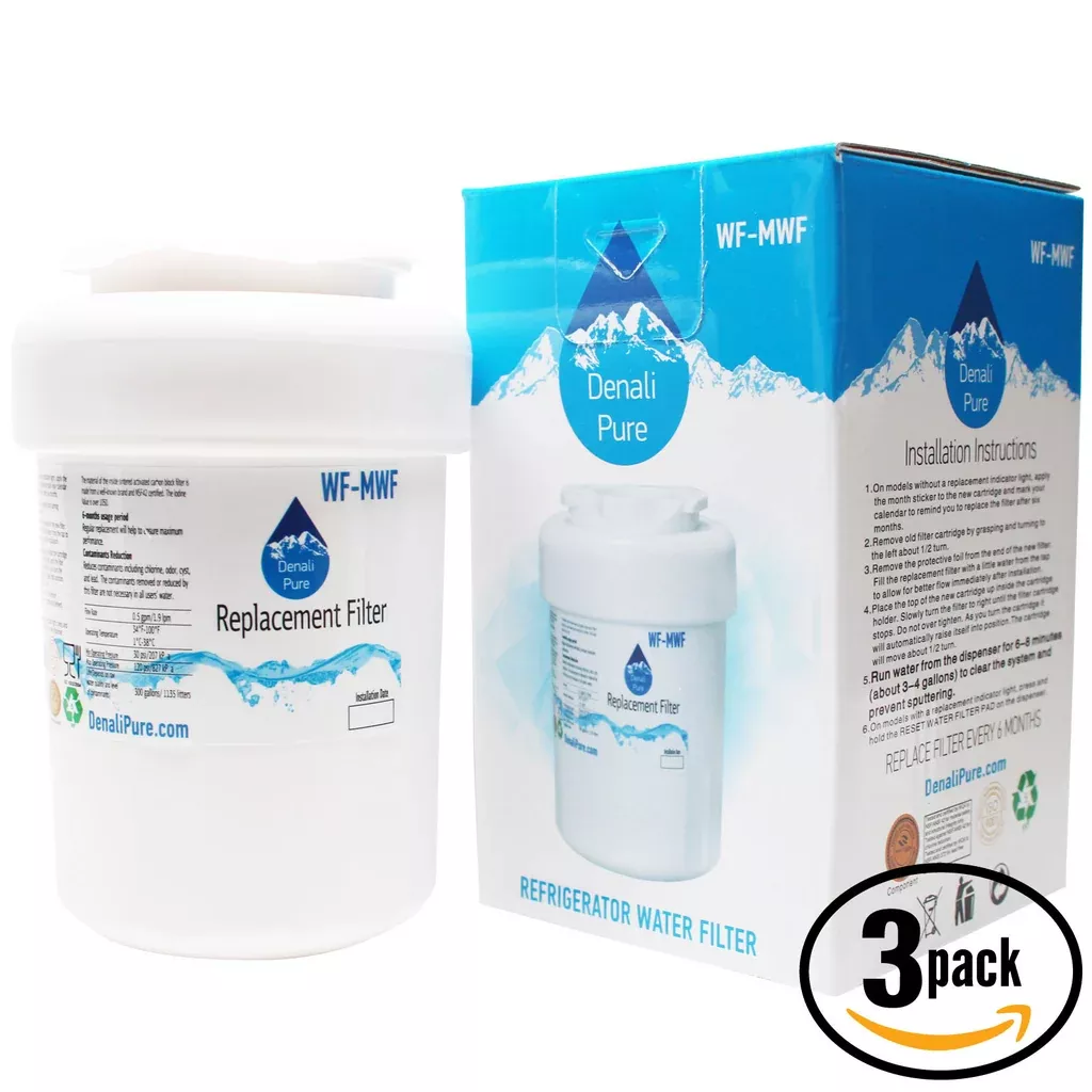 3-Pack General Electric BSS25GFPCWW Refrigerator Water Filter Replacement
