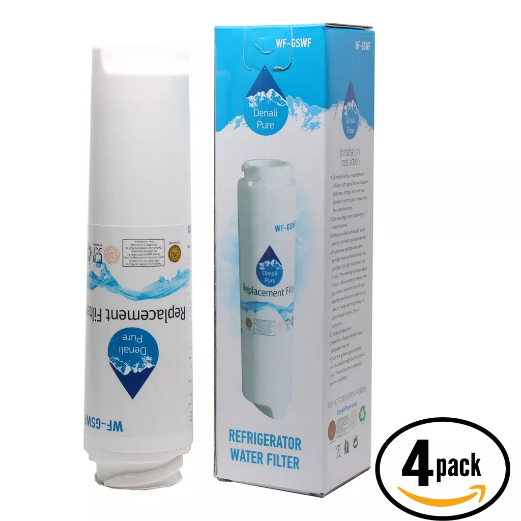 4-Pack General Electric PFSE5NJWBDWW Refrigerator Water Filter Replacement