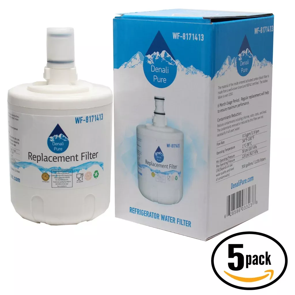 5-Pack Whirlpool ED25TEXHT02 Refrigerator Water Filter Replacement