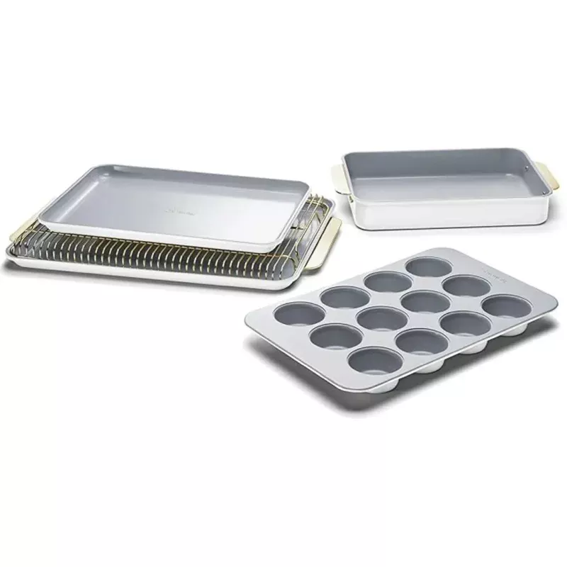 5-Pieces Nonstick Ceramic Bakeware Set - White