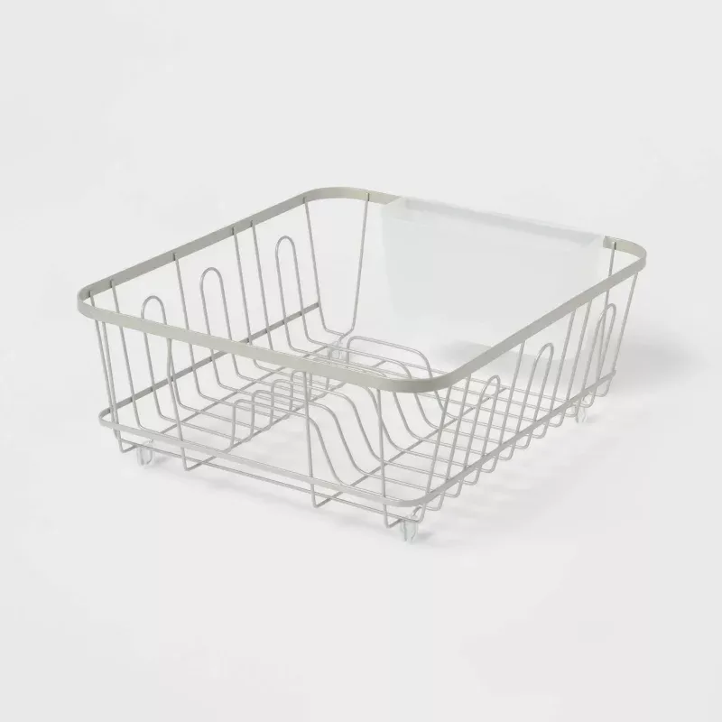 Small Steel Dish Drainer Brushed - Nickel