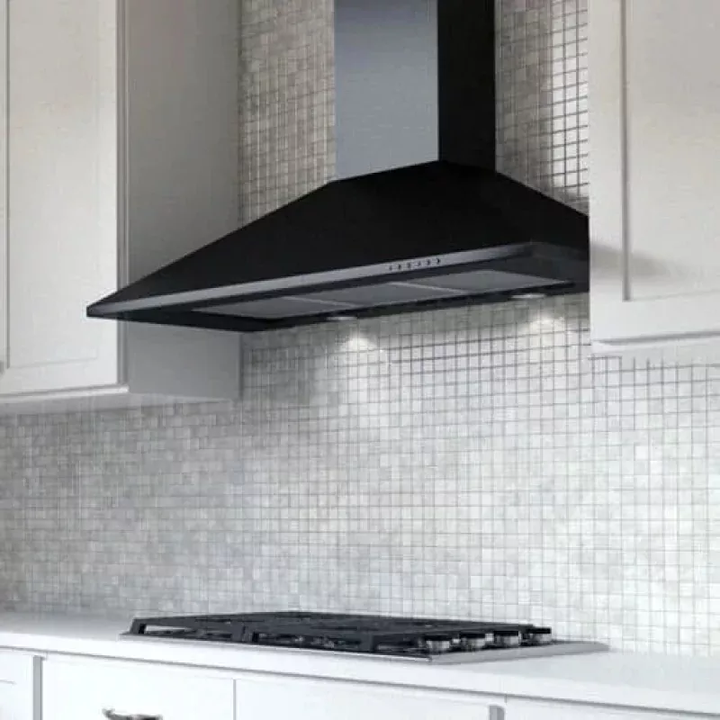 XOB36BC Wall Mount Chimney Range Hood Black